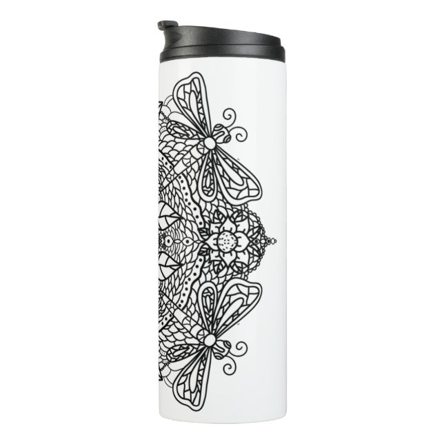 Ich Liebe Sie | Street Art Urban Heart Dragonflies Thermosbecher (Nach rechts gedreht)