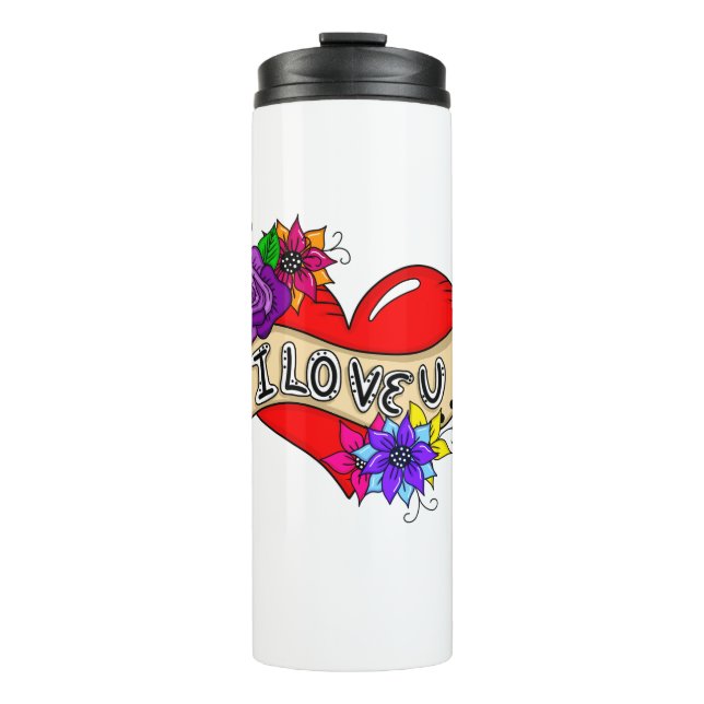 Ich Liebe Sie | Street Art Urban Heart Thermosbecher (Vorderseite)