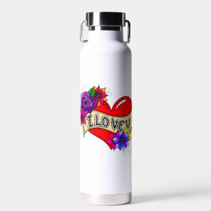 Ich Liebe Sie   Street Art Urban Heart Trinkflasche