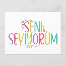 Ich Liebe Sie Türkischer Seni Seviyorum Regenbogen Postkarte