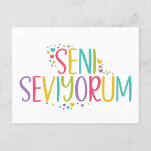 Ich Liebe Sie Türkischer Seni Seviyorum Regenbogen Postkarte