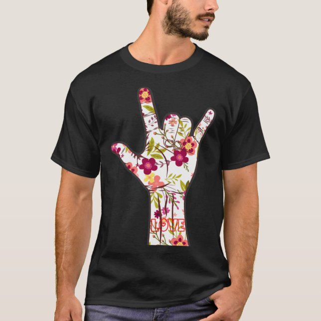 Ich Liebe, Sie unterschreiben Sprache ASL lieblich T-Shirt (Vorderseite)