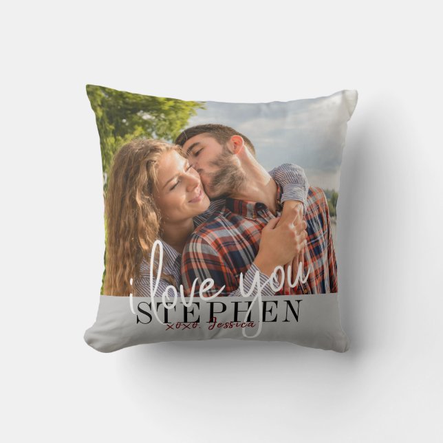 Ich Liebe Sie Valentinstag Foto Kissen (Vorderseite)