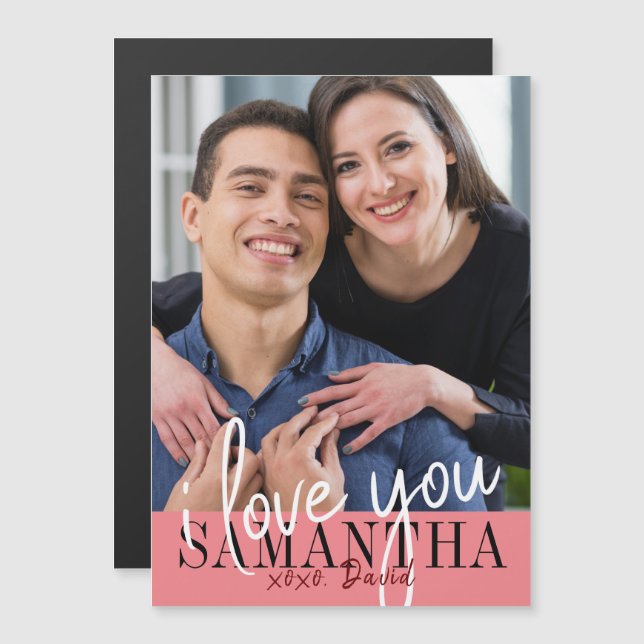 Ich Liebe Sie Valentinstag Foto Magnetkarte (Vorne/Hinten)