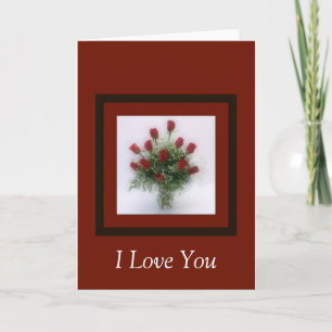 Ich Liebe Sie   Valentinstag Rote Rosen Bouquet Feiertagskarte