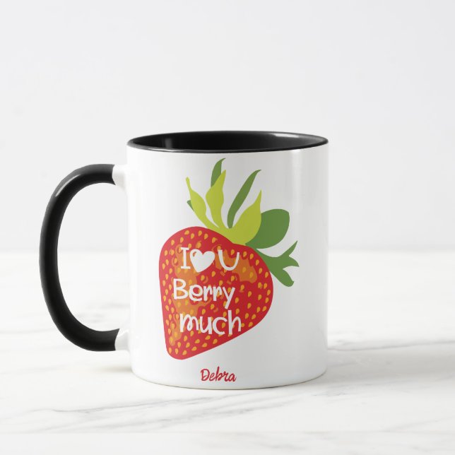 Ich Liebe Sie Valentinstag Strawberry Tasse (Links)