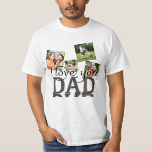 Ich Liebe Sie Vater, Foto Collage T-Shirt