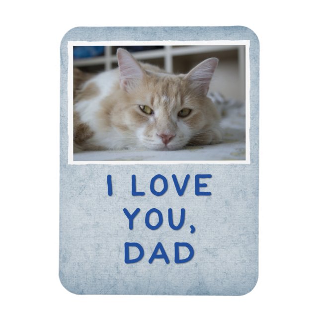 Ich Liebe Sie, Vater Light Blue Custom Cat Foto Ma Magnet (Vertikal)
