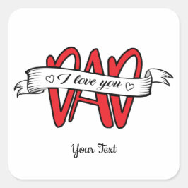 Ich Liebe Sie Vater Vatertag Typografie Quadratischer Aufkleber