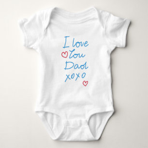 "Ich Liebe Sie Vater xoxo" handgeschriebene Baby Strampler