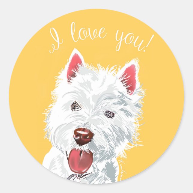 Ich Liebe, Sie westieren Aufkleber (Vorderseite)