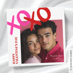 Ich Liebe Sie XOXO Foto Moderne glückliche Valenti Feiertagskarte