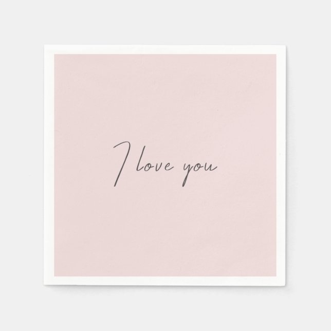 Ich Liebe, Sie zitieren Hochzeitsstich Valentinsta Serviette (Vorderseite)