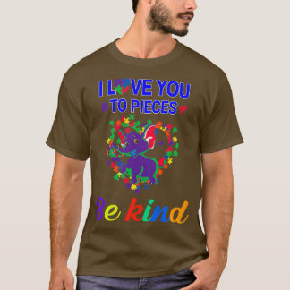 Ich Liebe Sie zu Stücken Elefanten für Autismus Be T-Shirt