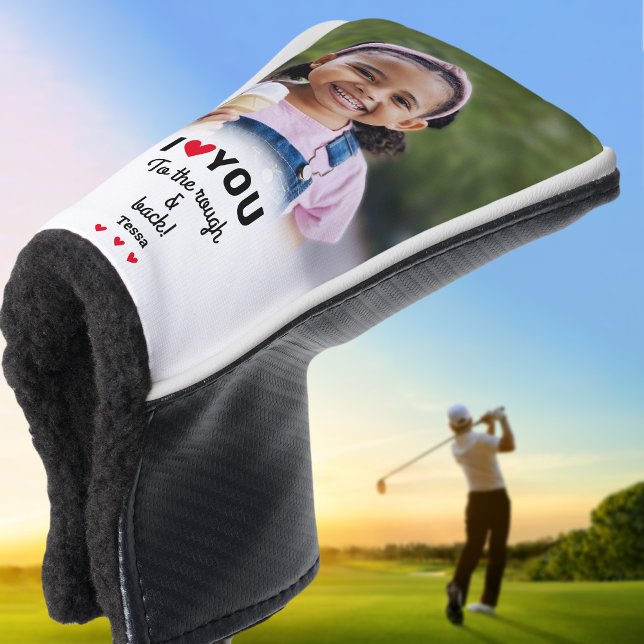 Ich Liebe Sie zum benutzerdefinierten Foto Rough & Golf Headcover (I Love You To The Rough & Back Custom Photo Name Golf Head Cover)