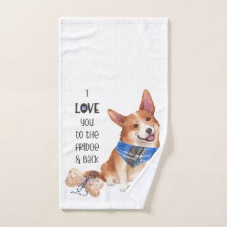 Ich Liebe Sie zum Kühlschrank und zurück Corgi Handtuch