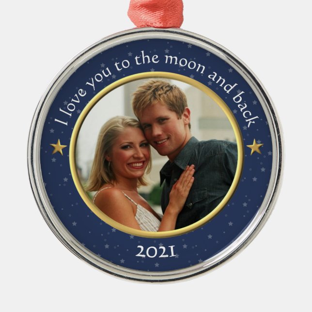 Ich Liebe Sie zum Mond und zurück Foto Ornament (Vorne)