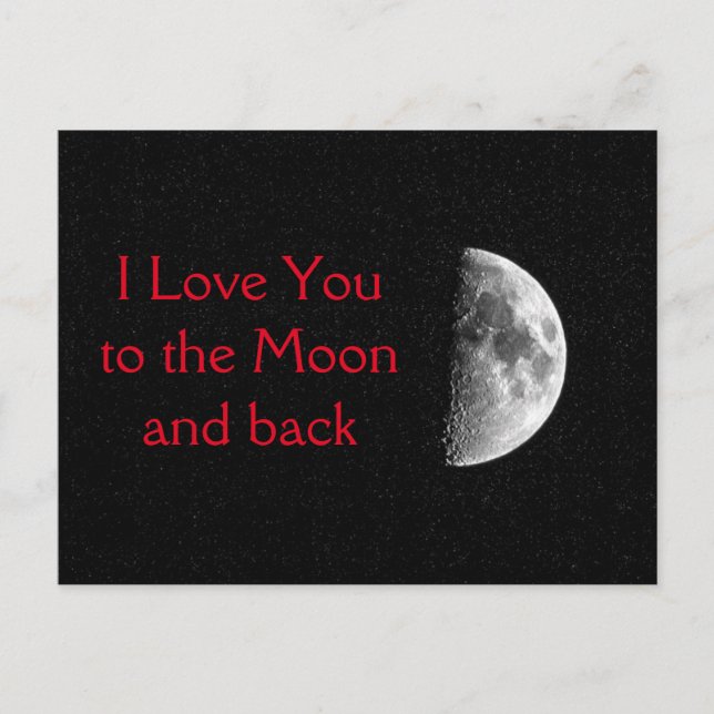 Ich Liebe Sie zum Mond und zurück - Postkarte (Vorderseite)