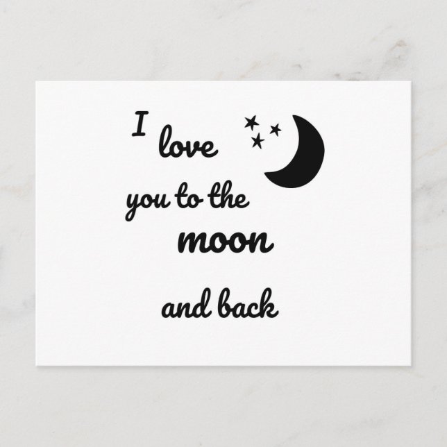 Ich Liebe Sie zum Mond und zurück Postkarte (Vorderseite)