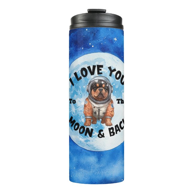 Ich Liebe Sie zum Mond und zurück Rottweiler Thermosbecher (Vorderseite)