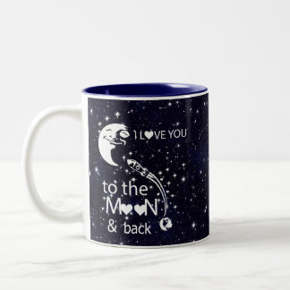 Ich Liebe Sie zum Mond und zurück - Zweifarbige Tasse