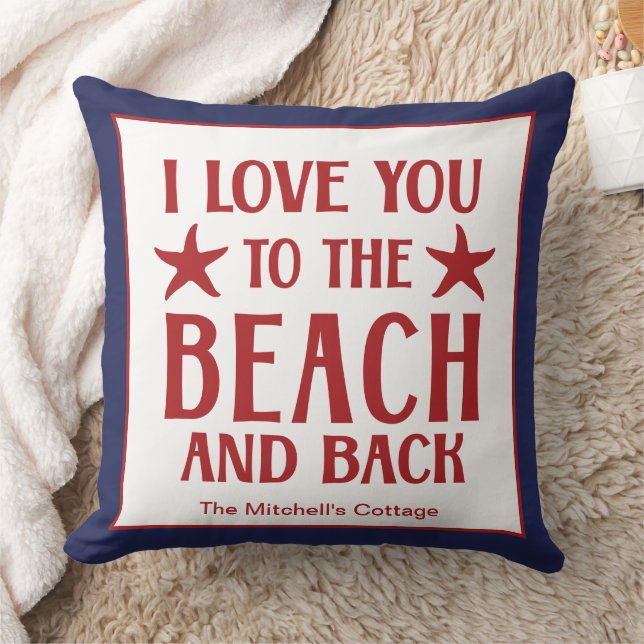 Ich Liebe Sie zum Strand und zurück Küste Sommer Kissen (Decke)