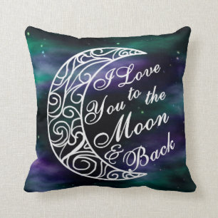"Ich Liebe Sie zur Mond-und Rückseiten-" Kissen