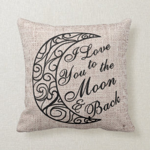 "Ich Liebe Sie zur Mond-und Rückseiten-" Kissen