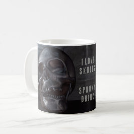 Ich Liebe Skulls. Spooky Drink. Schädel lächeln Kaffeetasse