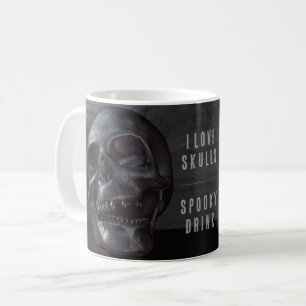 Ich Liebe Skulls. Spooky Drink. Schädel lächeln Kaffeetasse