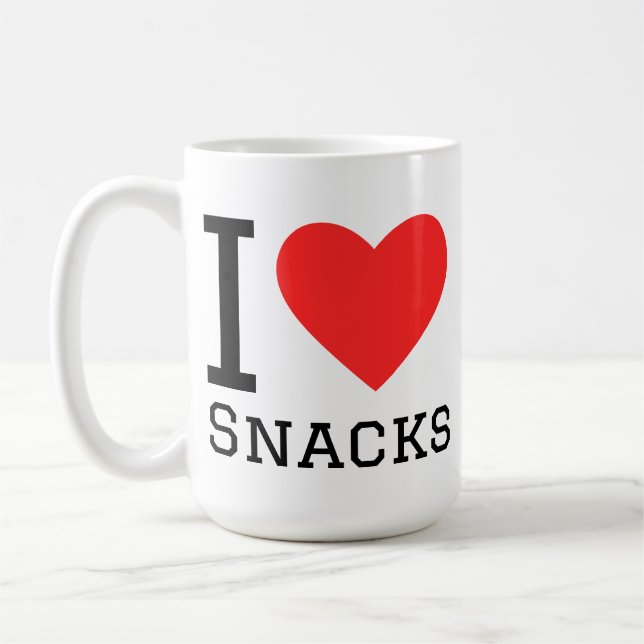 Ich liebe Snacks Kaffeetasse (Links)