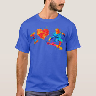 Ich liebe Snowboard-Splash-Schmalfarbe Wasserfarbe T-Shirt