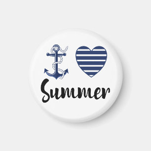 Ich Liebe Sommer, Ankern und Herz Magnet