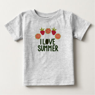 Ich liebe Sommer Baby Süßes T-Shirt mit Frucht-Des
