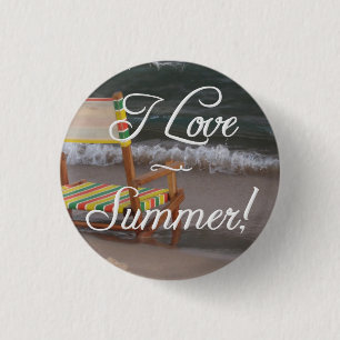 "Ich Liebe-Sommer-" Strand-Szenen-Knopf Button
