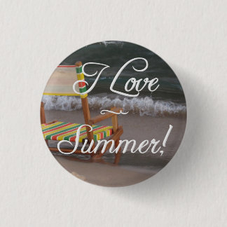 "Ich Liebe-Sommer-" Strand-Szenen-Knopf Button
