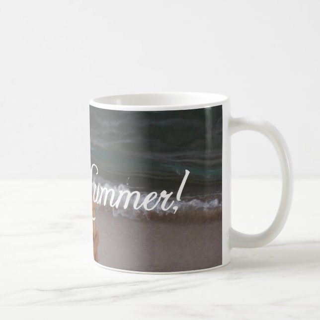"Ich Liebe-Sommer-" Strand-Szenen-Tasse Kaffeetasse (Rechts)