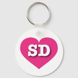 Ich liebe South Dakota - SD heißrosa Herz Schlüsselanhänger