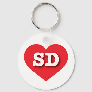 Ich liebe South Dakota - SD rotes Herz Schlüsselanhänger