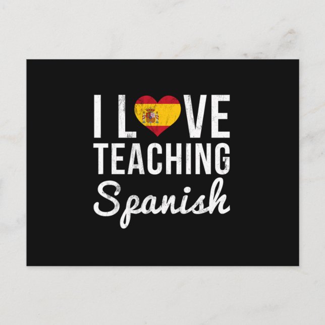 Ich Liebe Spanischlehrer zurück in die Schule Postkarte (Vorderseite)