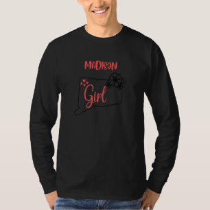 Ich liebe Staat Connecticut Blumenumriss Madison T-Shirt