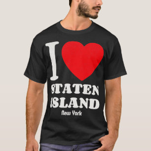 Ich liebe Staten Island NewYork Liebhaber Retro Di T-Shirt