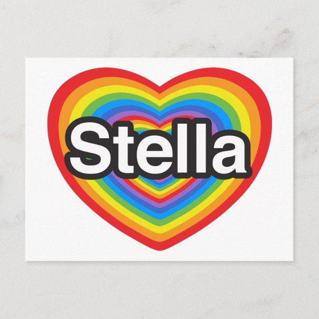 Ich Liebe Stella. Ich Liebe dir Stella. Herz Postkarte (Vorderseite)