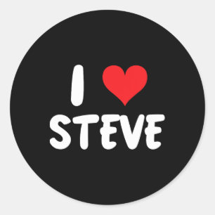 Ich liebe Steve - Herz - Name  Runder Aufkleber