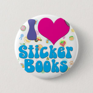 Ich liebe Stickerbücher! Button