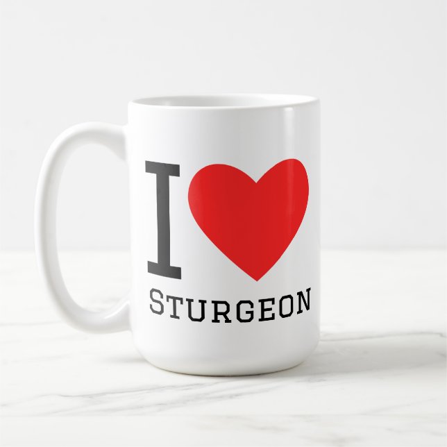 Ich liebe Stör Kaffeetasse (Links)