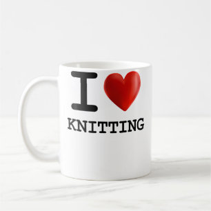 Ich liebe Stricken Herz T-Shirt Geschenk Lustiges Kaffeetasse