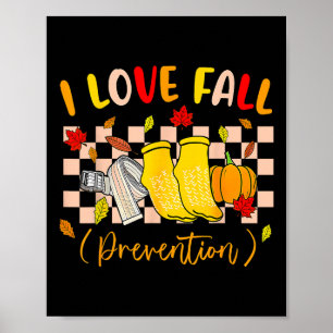Ich liebe Sturzpräventions-Socken Thanksgiving Her Poster