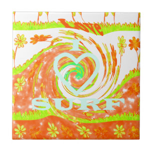 Ich liebe Surfen: Schöne Blumen mit cooler Textkun Fliese