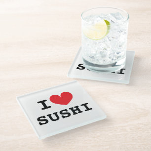 Ich liebe Sushi Glas Trinkuntersetzer Glasuntersetzer